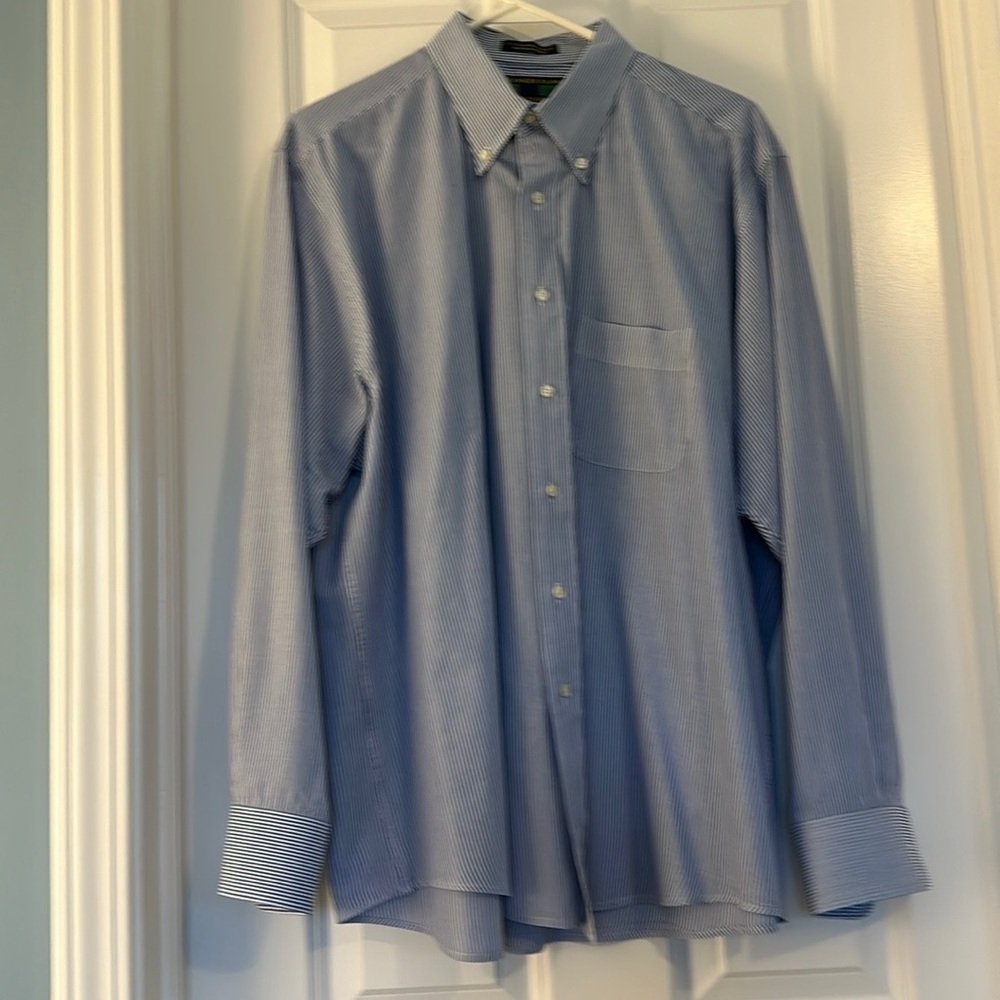Alexander Julian Blue Dress Shirt Button-Down Collar